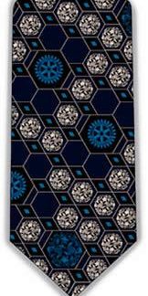 Poliovirus Neck Tie (Rotary Logo) (Blue & Navy)