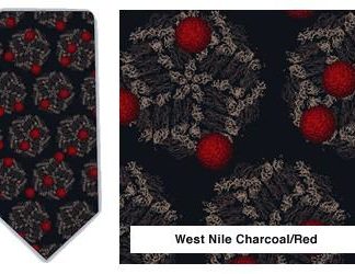West Nile Neck Tie (Charcoal & Red)
