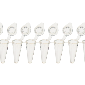 UltraFlux PCR SnapStrip 0.1ml Low Profile Tubes with Attached Flat, Optically Clear Caps (8 Tubes per Strip)