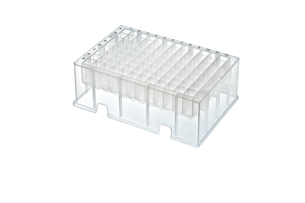 1.1ml Deep Well Plate, Square Wells, V-Bottom, Black Alphanumerics, Hamilton Compatible
