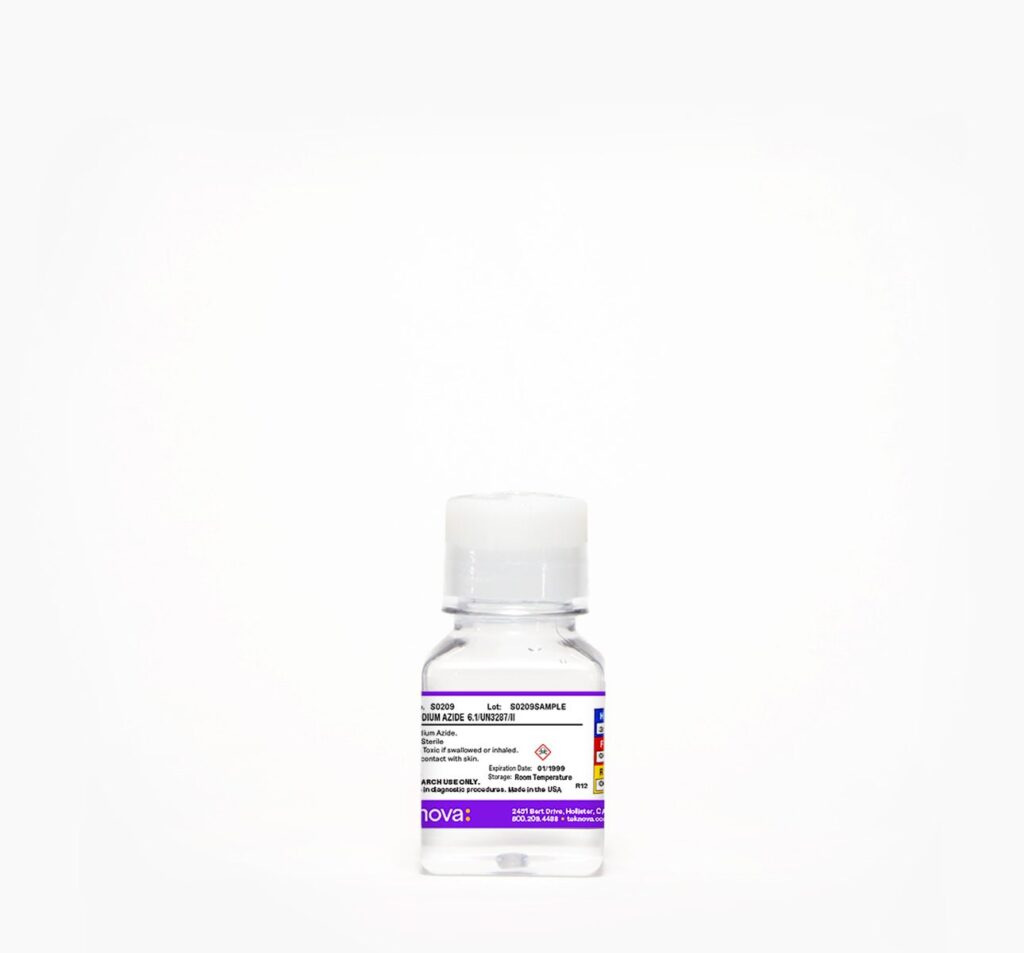 10% Sodium Azide. 100mL, Sterile. 6.1/UN3287/II(L)