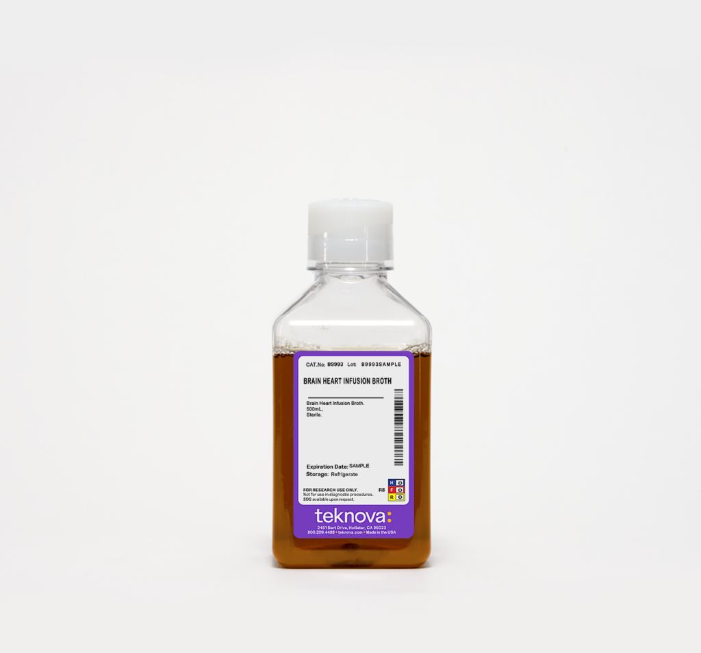 Brain Heart Infusion Broth. 500mL, Sterile.