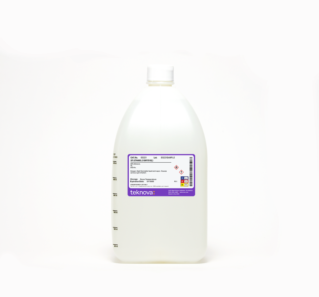 20% Ethanol. 4L, Sterile. 3/UN1170/ll