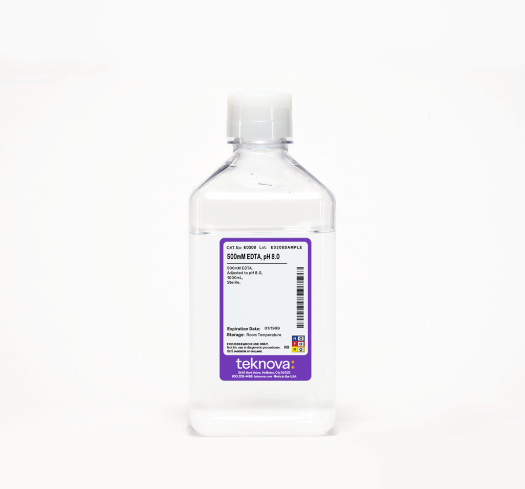 500mM EDTA, pH 8.0. 1000mL, Sterile.