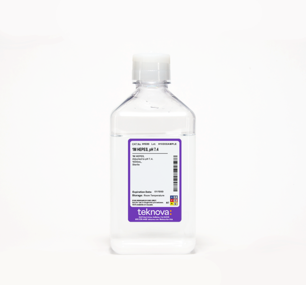 1M HEPES, pH 7.4. 1000mL, Sterile.