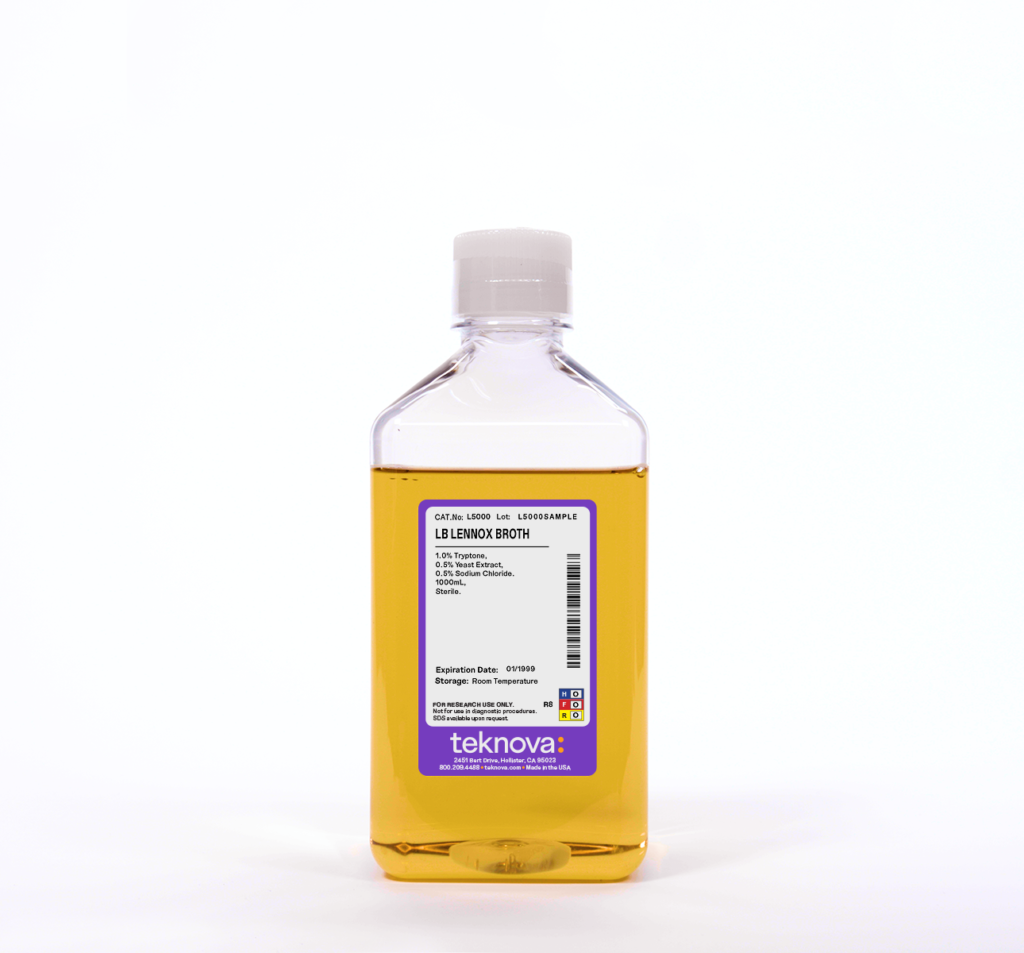 LB Lennox Broth. 1000mL, Sterile.