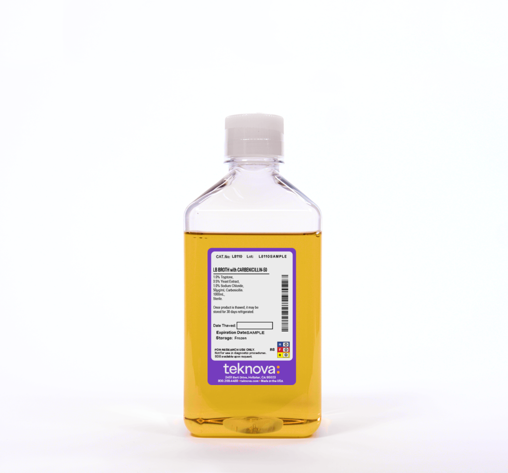 LB Broth with Carbenicillin-50. 1000mL, Sterile.