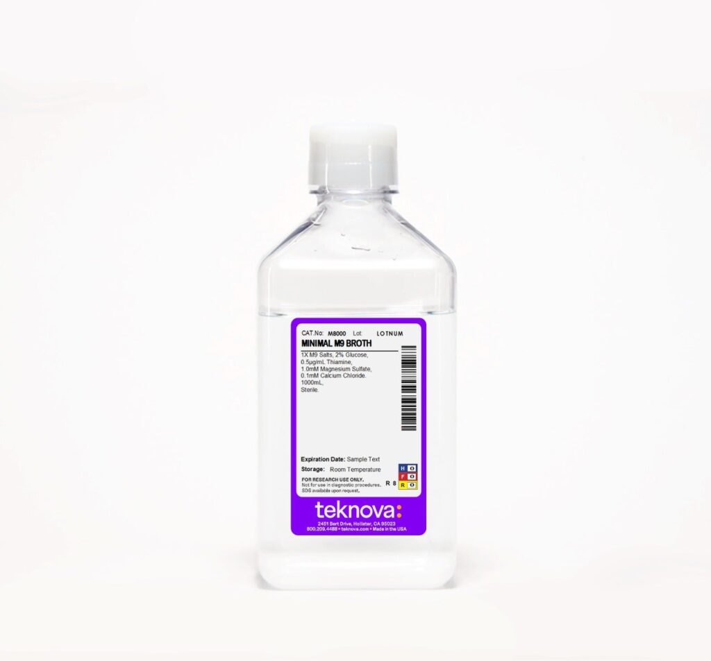 Minimal M9 Broth. 1000mL, Sterile.