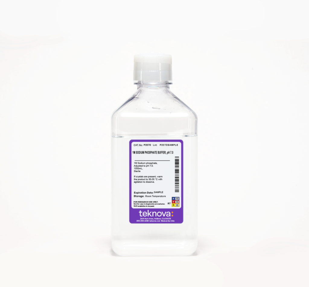 1M Sodium Phosphate Buffer, pH 7.0. 1000mL, Sterile.