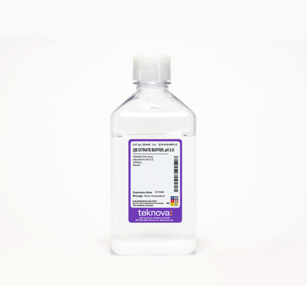 QB Citrate Buffer, pH 3.0. 1000mL, Sterile.
