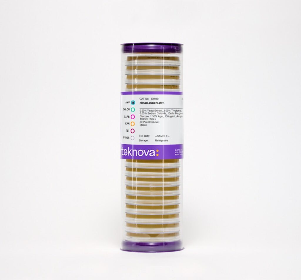 SOBAG Agar Plates.100mm, 20 Plates per Sleeve, Sterile.