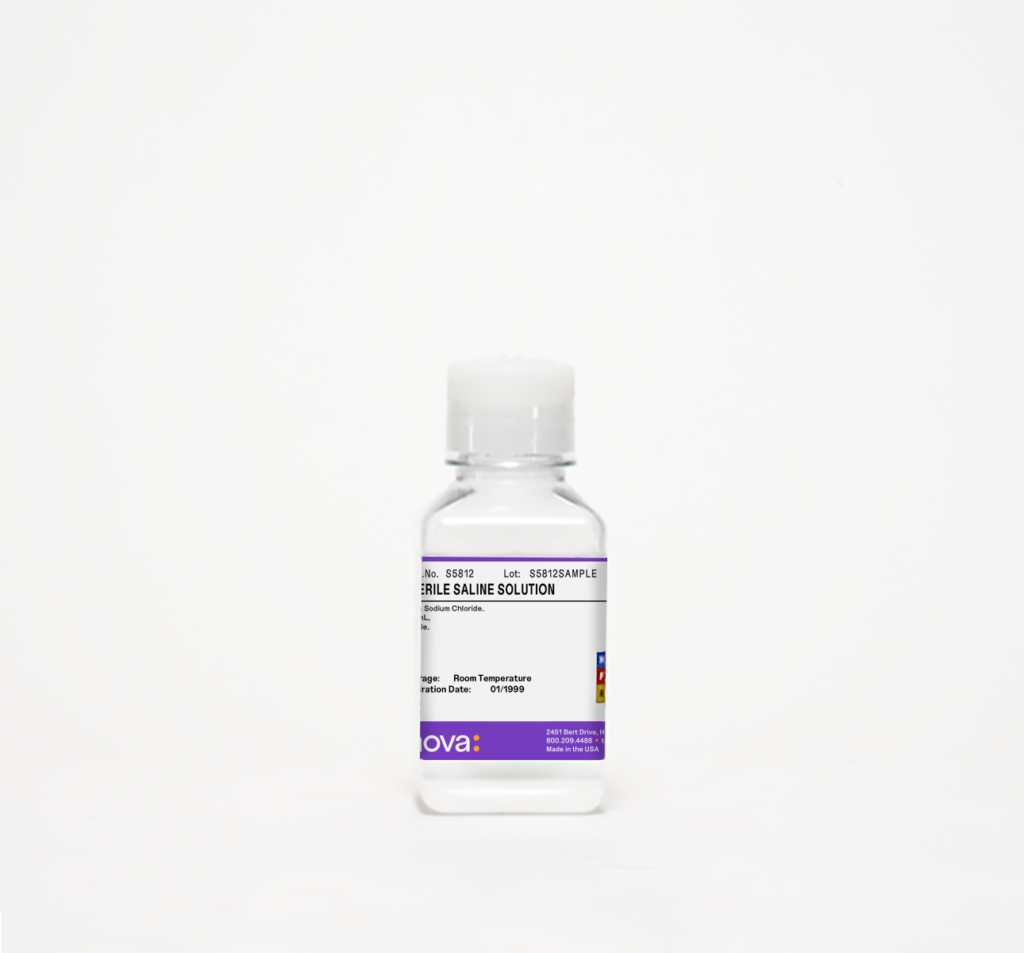 Sterile Saline Solution. 250mL, Sterile.