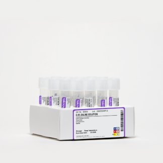 0.9% Saline Solution.10mL per Tube, 25 per Pack, Sterile.