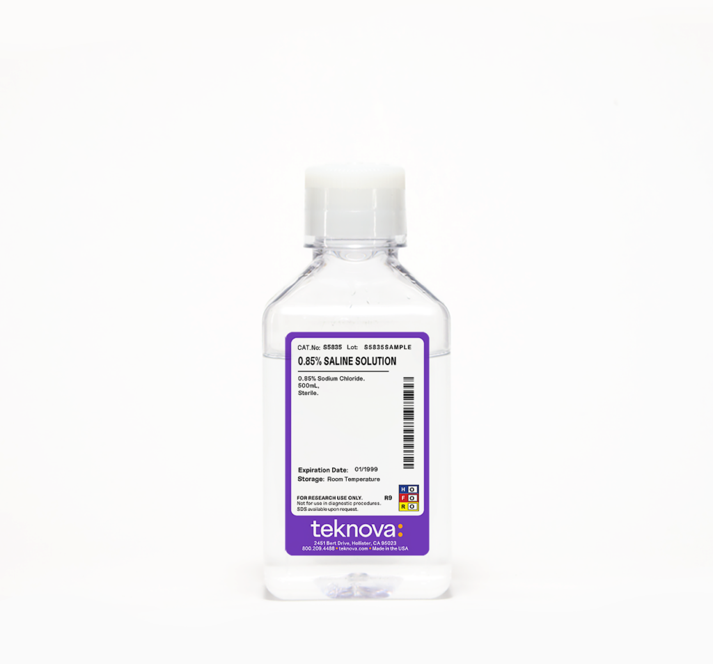 0.85% Sterile Saline Solution. 500mL, Sterile.