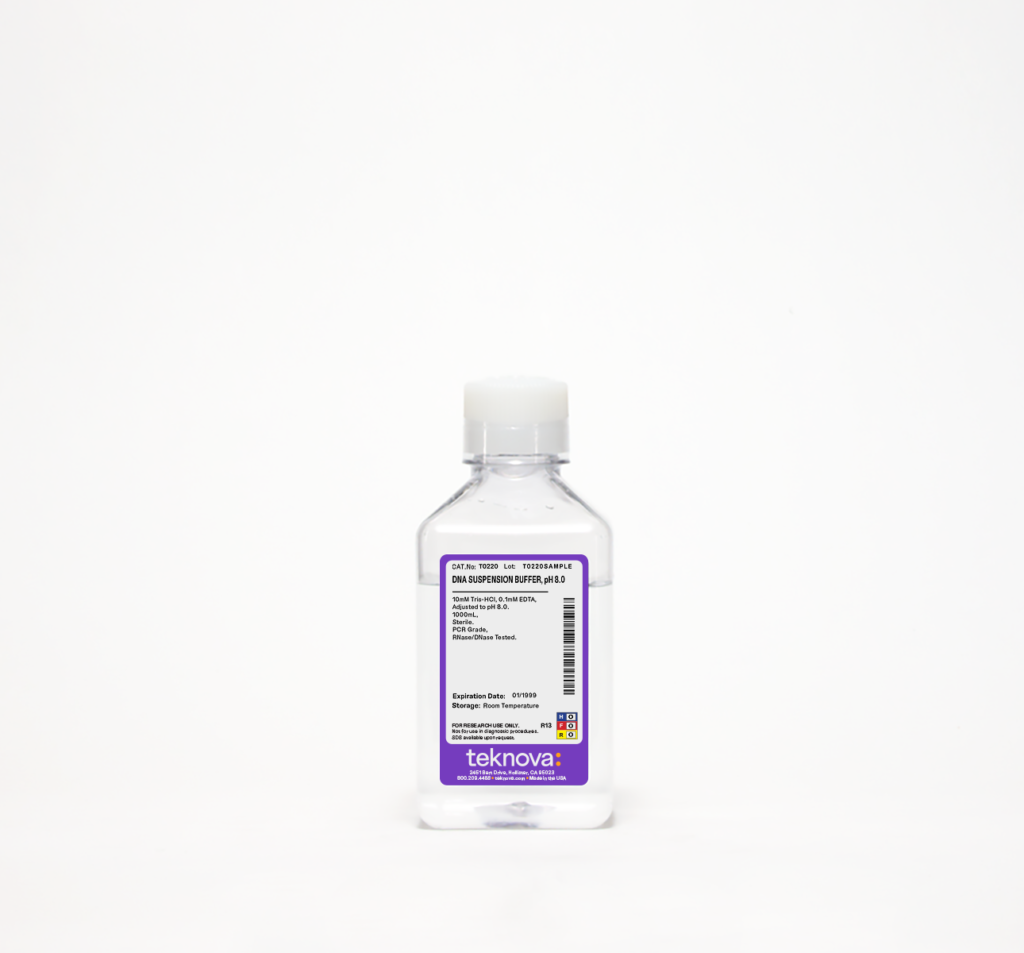 DNA Suspension Buffer, pH 8.0. RNase/DNase Tested, PCR Grade, 1L, Sterile. (10mM Tris, 0.1mM EDTA)