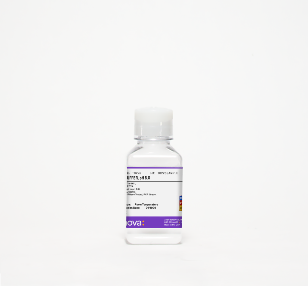 TE Buffer, pH 8.0. (10mM Tris, 1mM EDTA). 250mL, Sterile, DNase/RNase Tested, PCR Grade.
