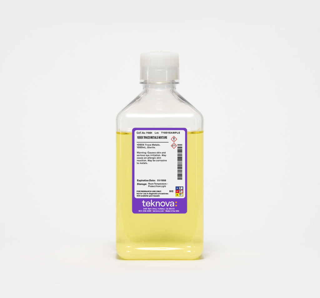 1000x Trace Metals Mixture. 1000mL, Sterile. 8/UN1760/III – 1L Limited