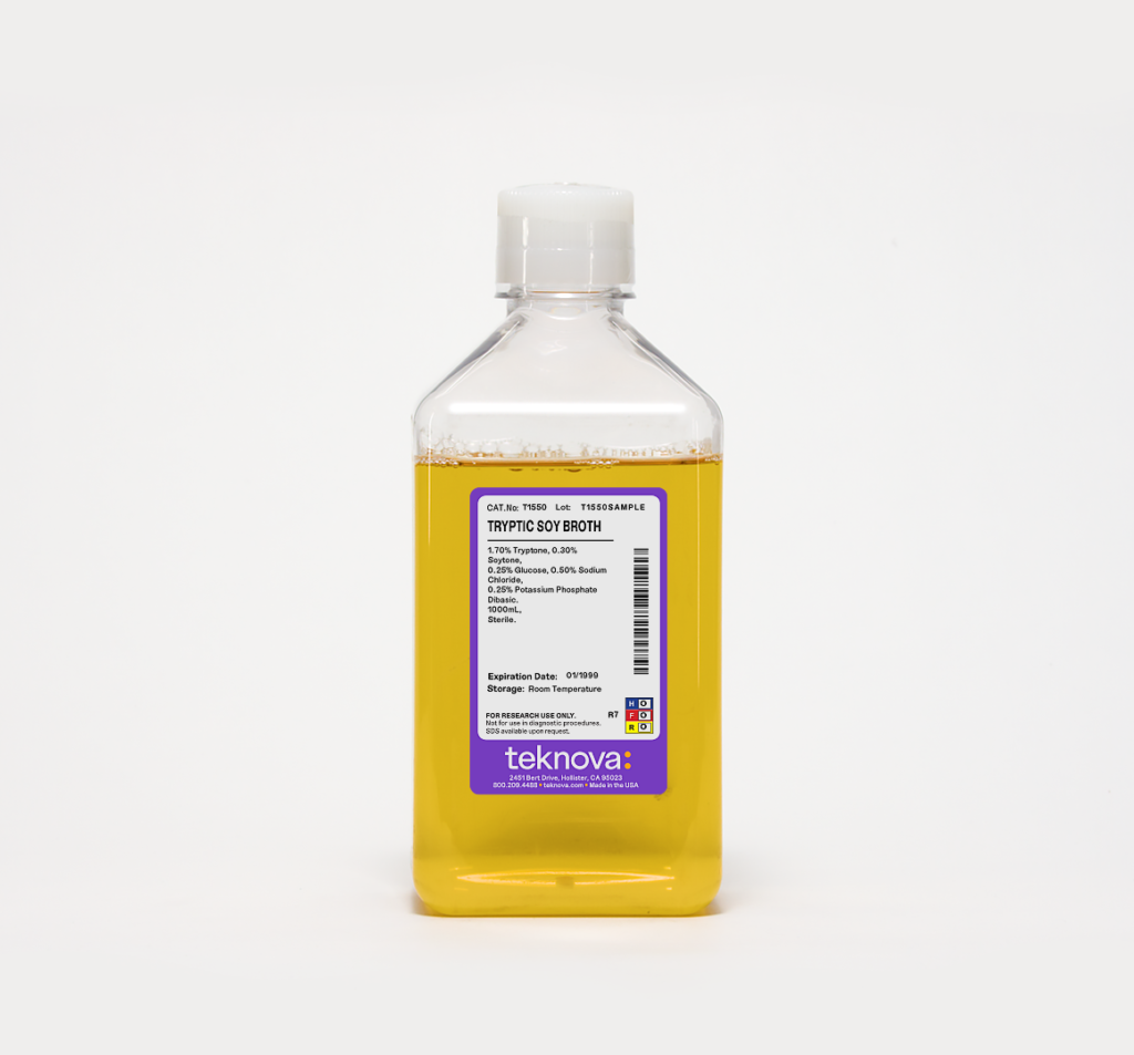 Tryptic Soy Broth. 1000mL, Sterile.