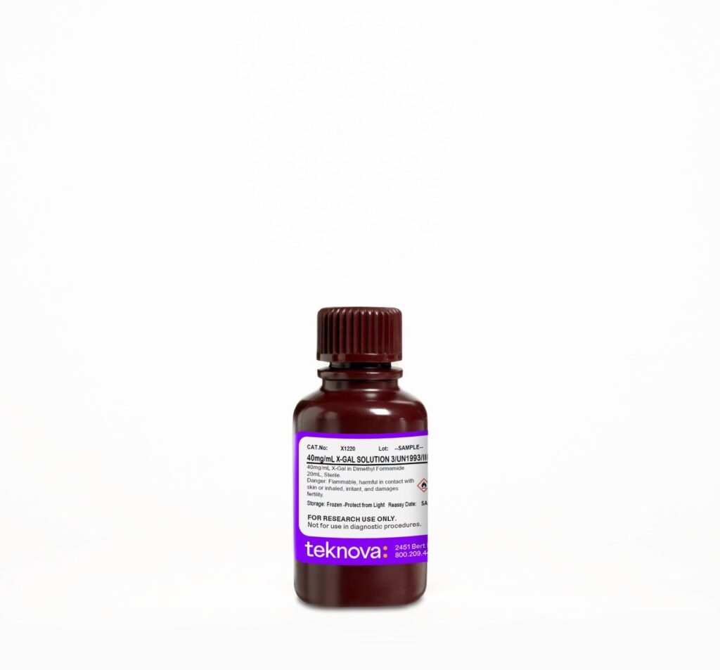 40mg/mL X-Gal Solution. 20mL, Sterile. 3/UN1993/III(L) – 10L limited